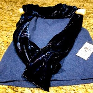 Beautiful Ralph Lauren off the shoulder low back sweater with scarf